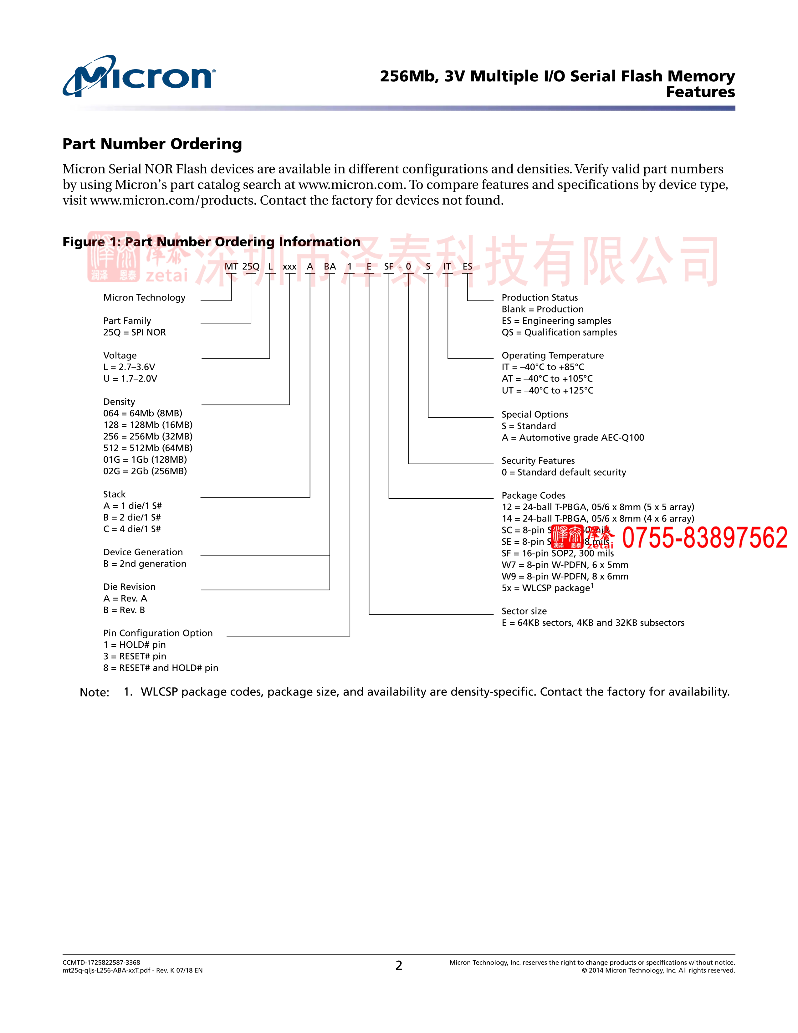 256Mb, 3V Multiple I_O Serial Flash Memory